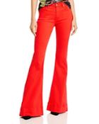 Alice + Olivia Beautiful Bell Bottom Jeans In Cherry
