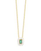 Suzanne Kalan 18k Yellow Gold Diamond & Emerald Pendant Necklace, 18