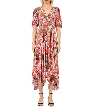 Maje Rehana Floral Printed Midi Dress
