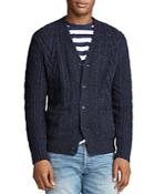 Polo Ralph Lauren Aran Cotton-blend Cardigan Sweater