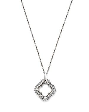 Bloomingdale's Diamond Clover Pendant Necklace In 14k White Gold, 0.75 Ct. T.w. -100% Exclusive