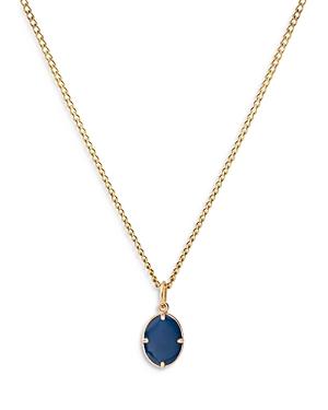 Miansai Portal Blue Oval Necklace In 14k Gold Plated Sterling Silver, 21