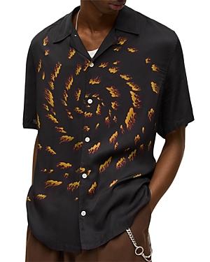Allsaints Fire Eye Short Sleeve Button Down Shirt