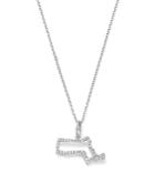 Kc Designs 14k White Gold Diamond Mini Massachusetts State Necklace, 16