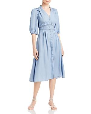 Karl Lagerfeld Paris Denim Button Front Midi Dress