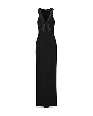 Emporio Armani Cady Embellished Collar Dress
