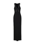 Emporio Armani Cady Embellished Collar Dress