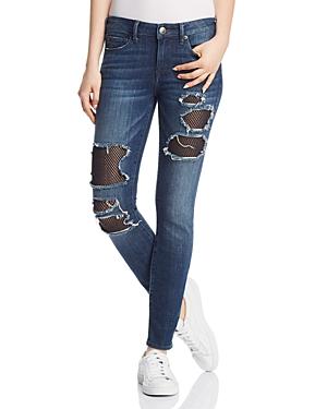 True Religion Halle Mesh-patch Skinny Jeans In Cobalt Crush