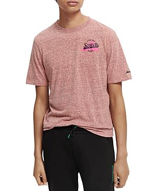 Scotch & Soda Cotton Blend Melange Logo Graphic Tee