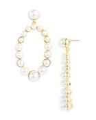 Kenneth Jay Lane Imitation Pearl Oval Drop Earrings