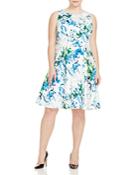 Calvin Klein Plus Floral Print Scuba Dress