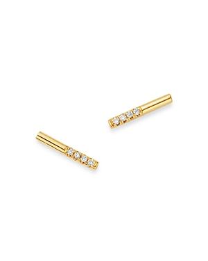 Zoe Chicco 14k Yellow Gold Diamond Wire Stud Earrings