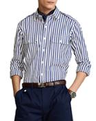 Polo Ralph Lauren Cotton Poplin Stripe Custom Fit Button Down Utility Shirt