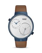 Hugo #travel Brown Leather Strap Watch, 42mm