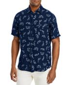Peter Millar Secret Cove Linen Fish Print Classic Fit Button Down Shirt