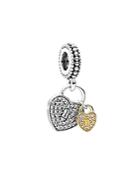 Pandora Charm - 14k Gold, Sterling Silver & Cubic Zirconia Love Locks, Moments Collection