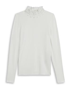Ted Baker Ribbed Lace Neck Top
