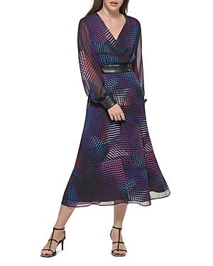 Dkny Printed Midi Dress