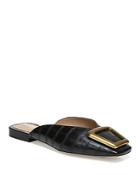 Sam Edelman Women's Lavina Buckle Embossed Faux Leather Mules