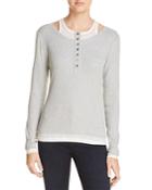 T By Alexander Wang Layered-look Henley Top