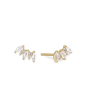Moon & Meadow 14k Yellow Gold White Topaz Ear Crawler Earrings - 100% Exclusive