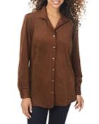 Foxcroft Willa Faux Suede Shirt