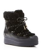 Tory Burch Women's Courtney Round Toe Leather & Shearling Booties