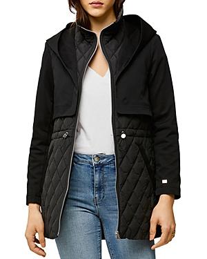 Soia & Kyo Enora Mix Media Water Repellent Quilted Raincoat