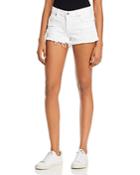 Pistola Gigi Low-rise Cutoff Denim Shorts In White