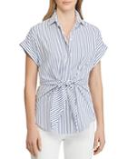 Lauren Ralph Lauren Striped Tie-front Shirt