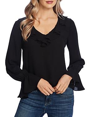 Cece Ruffled V Neck Top