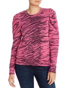 Pam & Gela Puff-sleeve Tiger Print Sweatshirt