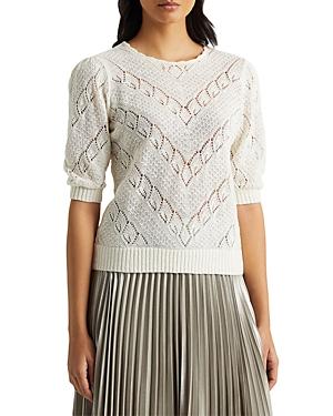 Lauren Ralph Lauren Chevron Pointelle Linen Sweater