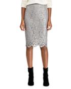 Lauren Ralph Lauren Metallic Lace Pencil Skirt