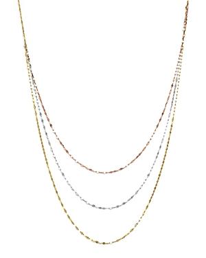 14k Yellow, White, And Rose Gold Three Strand Flat Link Chain Necklace, 28 - 100% Exclusive