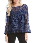 Karen Kane Lace Bell Sleeve Top