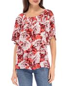 B Collection By Bobeau Smocked Elbow Sleeve Top