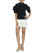Gracia See Through Shoulder Ruffle Sleeve Blouse (49% Off) - Comparable Value $88