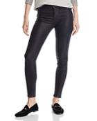 Hudson Nico Mid Rise Ankle Super Skinny Jeans In Noir Coated