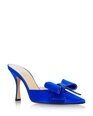 Nalebe Women's Dimante Embellished Satin High Heel Mules