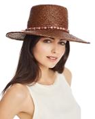 Gigi Burris Millinery Beaded Trim Straw Sun Hat