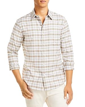 Michael Kors Cotton Stretch Oxford Plaid Slim Fit Button Down Shirt