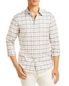 Michael Kors Cotton Stretch Oxford Plaid Slim Fit Button Down Shirt