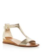Kenneth Cole Women's Judd Leather T-strap Demi Wedge Sandals