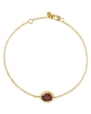 Bloomingdale's Garnet Oval Bracelet In 14k Yellow Gold - 100% Exclusive