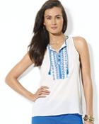 Lauren Ralph Lauren Embroidered Cotton Top