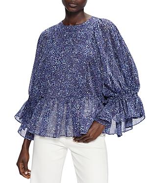 Ted Baker Amelaa Printed Puff Sleeve Blouse