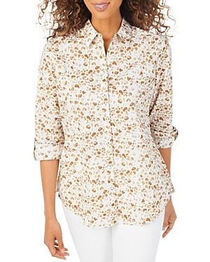Foxcroft Zoey Cotton Watercolor Print Shirt