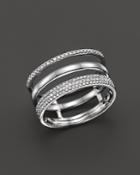 Diamond Triple Row Band Ring In 14k White Gold, .30 Ct. T.w.