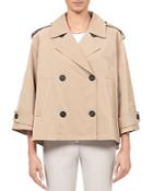 Peserico Double Breasted Short Trench Coat